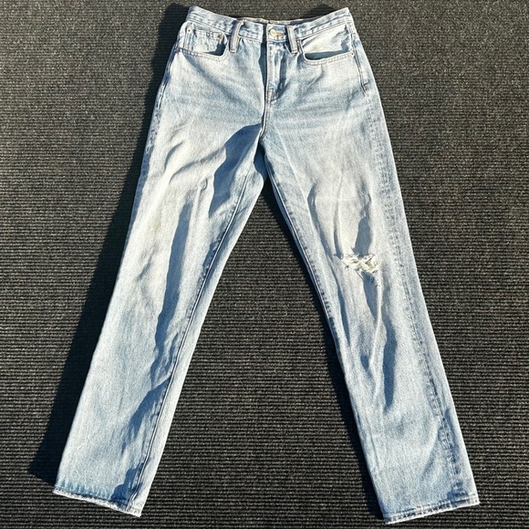 J.Crew‎ Slouchy Boyfriend Jeans Distressed Denim Light Wash Women's 25T - Picture 1 of 9